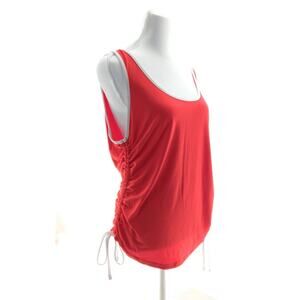 Derek Heart Red Ruched Side Tank Top - Women's Plus Size 1X - Chic Sleeveless